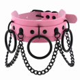 thumbnail image 1 of Gargantilla gótica punk negra, collar de cadena gótica, gargantillas de cuero de moda oscura, collar de rock Harajuku, accesorios de festival grunge de brujas, 1 of 5