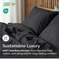 thumbnail image 4 of CGK Linens 4-Piece Luxury Bamboo Cooling Sheet Set - Full Size 100% Bamboo Derived Rayon Premium Bed Sheets, Black, 4 of 6