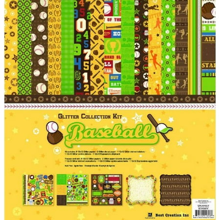 Best Creation 12 by 12-Inch 11 Page Glitter Collection Kit with Stickers and Chipboard, (Best Way To Seal Chipboard)