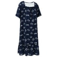 thumbnail image 5 of Valcatch Women Nightgowns Short Sleeve Floral Sleep Dress Loose Comfy Nightdress Plus Size, 5 of 8