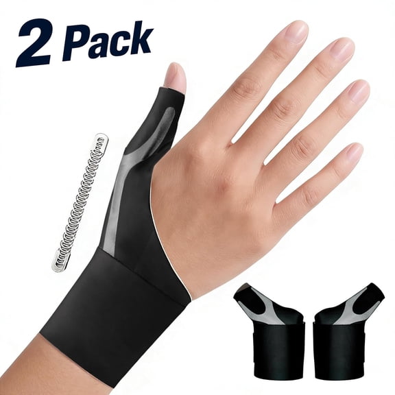 Goldeer 2 Pack Thumb Wrist Brace, Compression Stabilizer Thumb Support for Carpal Tunnel, Arthritis, Tendonitis and Pain Relief