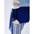 thumbnail image 6 of Sholeno Girls Gymnastics Leotards Bodysuits Ballerina Dance Costume Sparkle Sleeveless Backless Jumpsuits Blue&Navy Blue 12, 6 of 7