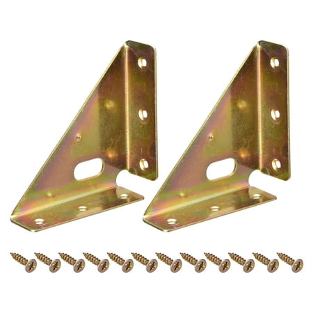 

2Pack Angle Corner Brackets 86mm x 86mm Cold Rolled Steel Braces Joining Support with Screws (Colorful)
