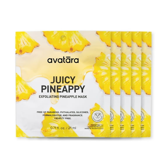 Avatara Juicy Pineappy Face Mask, 5 Pack