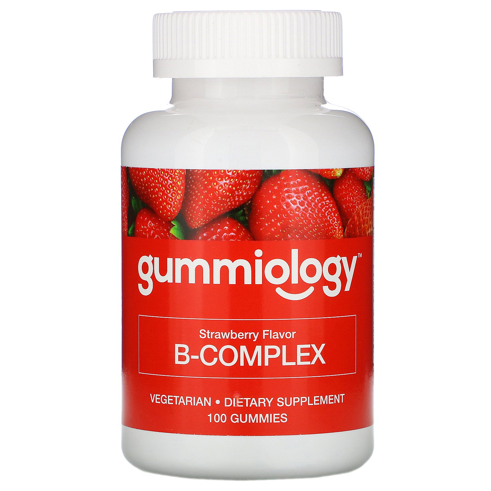 Gummiology Adult B Complex Gummies, Natural Strawberry Flavor, 100 ...