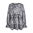 thumbnail image 2 of DYMADE Women's Short Sleeve Animal Print Peplum Blouse, 2 of 6