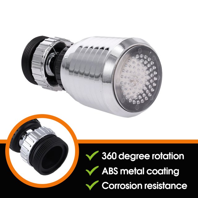 pitrice LED Éclairage Robinet d'Eau RGB Couleur Changer Robinet Pomme de Douche 360 Degrés Résistant à la Chaleur Pulvérisateur Plastique Buse de Remplacement Type 2