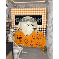 thumbnail image 5 of Trick or Treat Halloween Pumpkin Moon Orange Black Plaid Shower Curtain Set ，Waterproof Fabric Shower Curtains Shower Curtains for Bathroom,Bathroom Decor 60"x72", 5 of 6