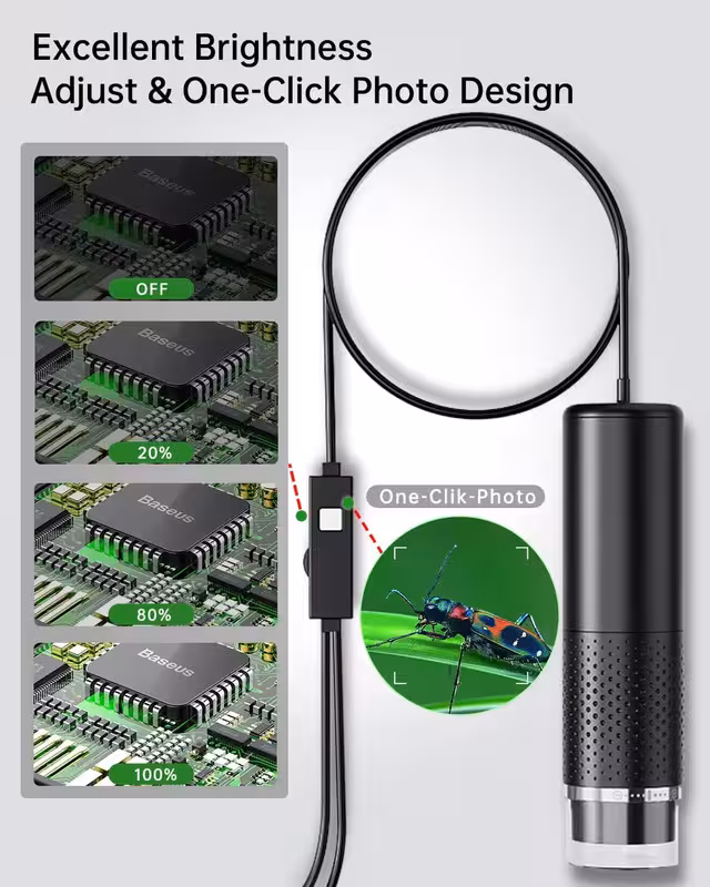thumbnail image 3 of Microscopio USB para teléfono móvil, microscopio Digital con 8 LED, 1920x1440P, HD, para iPhone +, Android, 50 a 1600X, 3 of 7