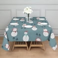 thumbnail image 3 of Blue Christmas Snowman Pattern Square Tablecloth,Waterproof Square Table Cover,Wipeable Spillproof Washable Table Cover for Home Kitchen Party Decor 42"X42"(107x107cm), 3 of 6