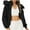Black, variant on Fartey Women Fleece Cropped Jackets Trendy Zip Up Hooded Coat Soft Plush Sherpa Lined Jacket Winter Warm Long Sleeve Solid Coat Outwear
