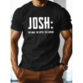 thumbnail image 1 of JOSH Letter Graphic Print Men's Fashion T-Shirt, Trendy Pure Cotton Top with Short Sleeves, Round Comfortable Collar T-shirt, Super Soft, Refreshing, Moisture-wicking, Lightweight, Casual Summer T-sh, 1 of 6
