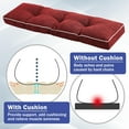 thumbnail image 3 of Bench Cushions for Outdoor Furniture, 42 x 16 Inch Outdoor Bench Cushion, Patio Bench Cushion with Durable Ties, Long Patio Seat Cushions for Garden, Indoor, Kitchen&Dining, Red, 3 of 14