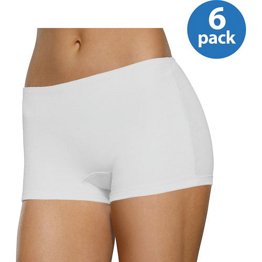Women's Assorted Cotton Shortie Boyshort Panties, 6 Pack