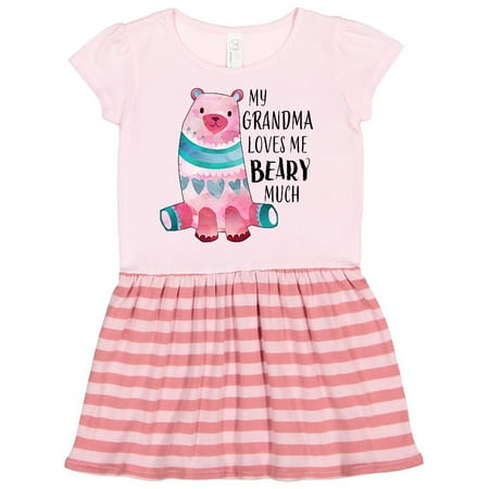 

Inktastic My Grandma Loves Me Beary Much with Cute Bear Gift Toddler Girl Dress