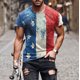 thumbnail image 1 of Blusas y camisas de manga corta y cuello redondo para hombre. Blusas de manga corta con cuello redondo y estampado del Día de la Independencia para hombre. Blusa para hombre., 1 of 5