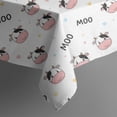 thumbnail image 5 of White Cow Moo Colorful Pattern Square Tablecloth,Waterproof Square Table Cover,Wipeable Spillproof Washable Table Cover for Home Kitchen Party Decor 60"x60"(152x152cm), 5 of 6