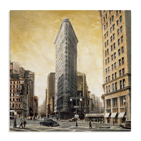 Stupell Industries Traditional People Strolling City Canvas Art, 17 x 17, by Matthew Daniels