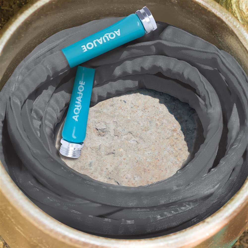 Aqua Joe 25ft Ultra Flexible Kink-Free Fiberjacket Garden Hose, Metal Fittings