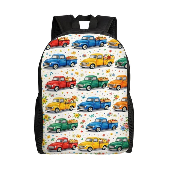 Vintage Truc Backpack Full Front Print Travel Laptop Bag for Men and Women