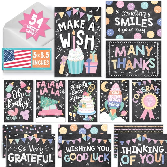Tarjetas de Felicitación Hadley Designs Surtido para Todas las Ocasiones Paquete de 54
