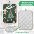 thumbnail image 6 of Yayeee Pot Holders Kitchen Heat Resistant with Pocket 7"x9.8" Cotton Oven Cooking Hot Pads, Yellow Christmas Gingerbread, 6 of 7