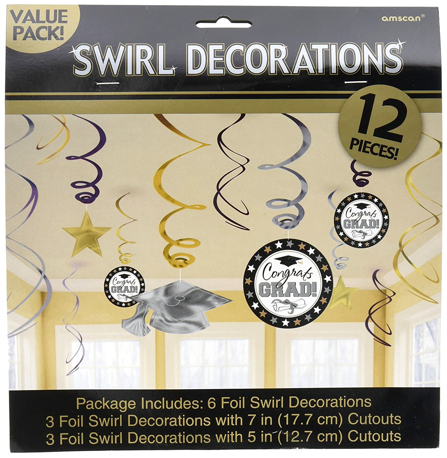 amscan International Baby Shower Hanging Swirl Decorations Pack of 5 