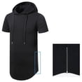 thumbnail image 4 of Aiyino Men's Hipster Hip Hop Longline Pullover Hoodies Long Sleeve Casual Basic Designed Cotton T-Shirts, 4 of 5