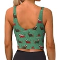 thumbnail image 3 of Xecao Christmas Dachshund for Sports Bra with Removable Pads, Crop Tank Top Design, Women's Longline Sports Bra - Non-Wired - Small, 3 of 9
