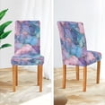 thumbnail image 3 of Yayeee 2 Pack Dining Chair Covers Stretch Parson Chairs Slipcovers Seat Protector, Pink Marble Pattern, 3 of 6