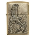 thumbnail image 3 of Zippo Brushed Brass Where the Eagle Dare Emblem Pocket Lighter, 3 of 7