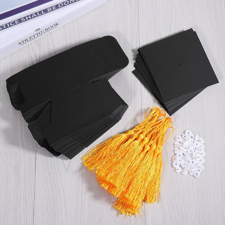 25Pcs DIY Paper Graduation Cap Shaped Gift Sugar Box black