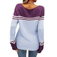 thumbnail image 5 of Sherrylily Women Autumn Winter Colorblock Pullover Sweaters Striped Slim Knitwear, 5 of 5
