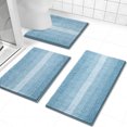 thumbnail image 3 of Findosom Bathroom Rugs Set of 3,Non Slip Thick Absorbent Chenille Bath Rugs with U Shape Contour,Machine Washable Quick Dry Soft Bath Mat for Tub Shower Bathroom Decor,20"x32"+20"x26"+U 20"x24" Blue, 3 of 8