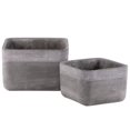 thumbnail image 1 of Cement Square Pot with Brushed Banded Rim Top, Gray - Set of 2, 1 of 1