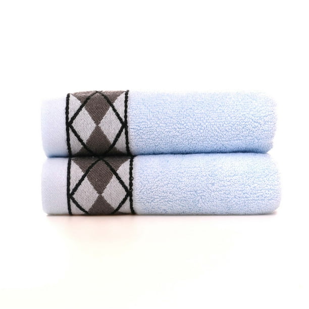 Nvzi Toallas de baño de 6 piezas, 13,39 x 29,13 pulgadas, perfectas para el día a día, ligeras y de secado rápido (azul)