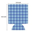 thumbnail image 3 of 2 Pieces Neoprene Beer Can Cooler Insulated Collapsible Beer Sleeve Blue Plaid Lattice Can Cooler Sleeve for Energy Drink & Beer, 3 of 3