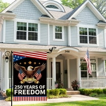 YIBAGA 250th Anniversary USA Garden Flag, 250 Years Freedom 1776-2026 America Eagle Flag Patriotic Garden Flag, Double-Sided 12x18 inch