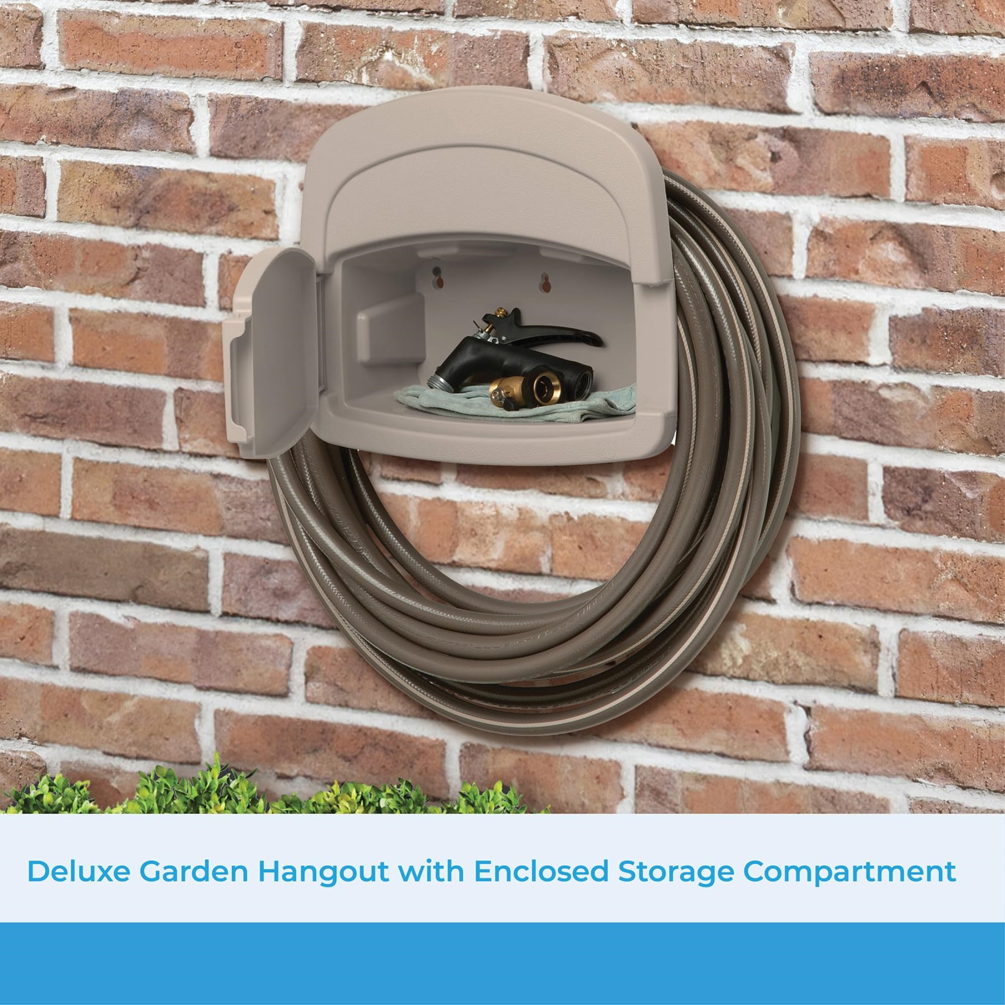 Suncast 150 Foot Heavy Duty Wall Mountable Deluxe Hose Hangout Reel Storage