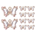 thumbnail image 1 of Uxcell 10Pcs Encanto de Mariposa de Rhinestone Cubic Zirconia Cristal Rosa, 1 of 7
