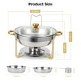 thumbnail image 2 of Garveehome Ensemble de Plats Anti-Frottement pour Buffet, Lot de 2 5 Qt, Plats Ronds en Acier Inoxydable pour Buffet avec Support de Couvercle et Couvercle en Verre, Serveurs et Réchauds de Buffet pour Fêtes, Mariage, Camping, Souper, Argent, 2 of 8
