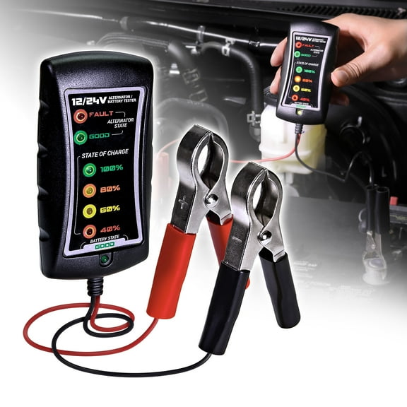 Online LED Store 12/24V DC Automotive Battery Tester PSZACCEPS401E, Lightweight