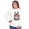 thumbnail image 3 of Irish Cat Lover St Patricks Day Women Crewneck Sweatshirt Brisco Brands M, 3 of 6