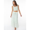 thumbnail image 2 of Celebrity Pink Women's and Women's Plus Floral Print Tiered Maxi Skirt, Sizes XS-4X, 2 of 6