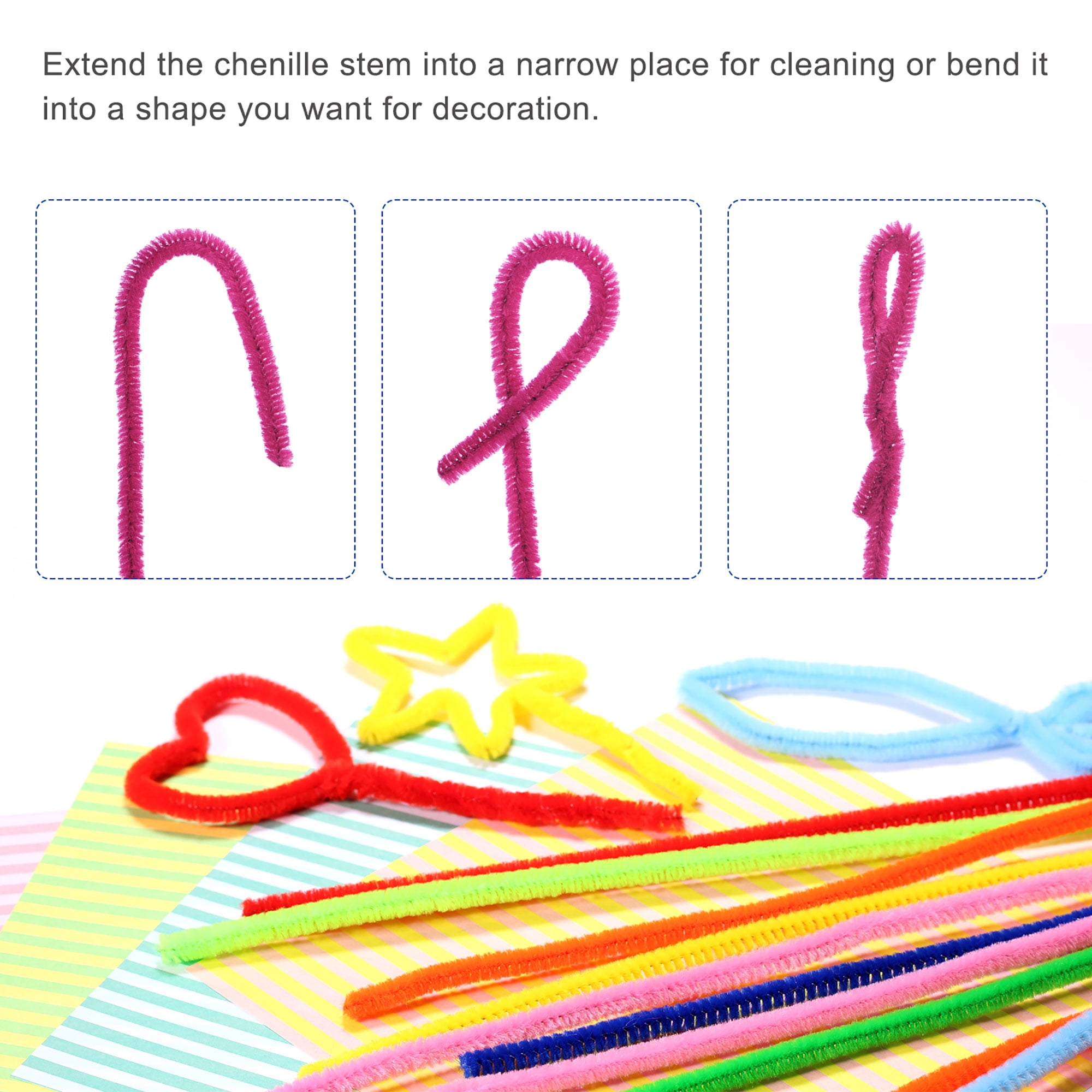 30cm Pink Chenille Craft Stems, Long Pipe Cleaners, Craft Box Essential,  Kid's Crafts, Versatile Craft Supplies, Flexible, 10/20/40 Pieces 