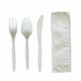 thumbnail image 2 of Four-Piece Polypropylene Cutlery Kit, Mediumweight, Fork/Knife/Napkin/Spoon, Plastic, White, 250/Car | Bundle of 10, 2 of 5