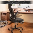 thumbnail image 4 of Pinmoco Ergonomic Office Chair with Footrest, High Back Mesh Desk Chair with Flip-up Arms and Lumbar Support, Black Mesh, 4 of 10
