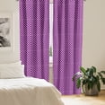 thumbnail image 2 of Ambesonne Purple Curtains, Old Fashioned Vivid Dots, Pair of 28"x84", Purple White, 2 of 5