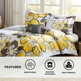 thumbnail image 5 of Mi Zone Twin/Twin XL Size Comforter Set, 3-Piece Bedding Sets for All Season, Floral Bedding Comforter Set for Girls, Yellow/Grey, 5 of 6