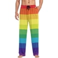 thumbnail image 4 of Rainbow Striped Ghost Pajama Pants, Men's Lounge Pants Light with Drawstring and Pockets, Christmas New Year Birthday Father's Day Gifts, X-Large, 4 of 7